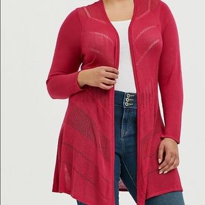 TORRID Long Pink Cardigan
